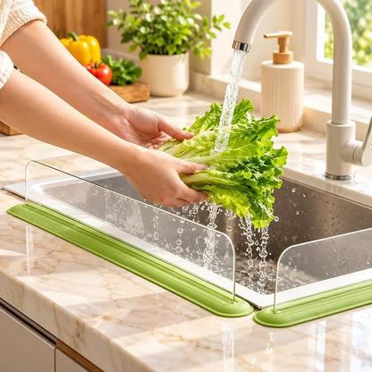 Transparent Acrylic Sink Splash Protector with Strong Suction Cups