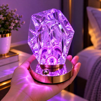 USB Rechargeable Color-Changing Crystal LED Table Lamp