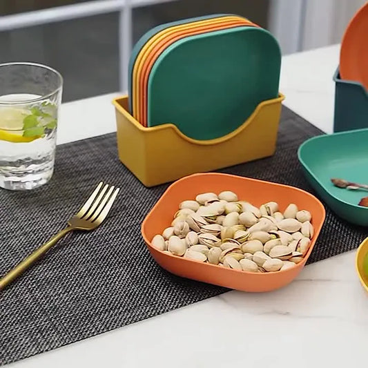 10-Piece Elegant Dinner Plates with Holder