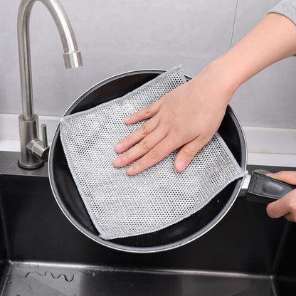 3-Piece Silver Wire Dish Scrub Cloths