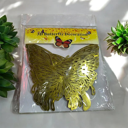 12 Gold Butterfly Decorative Stickers
