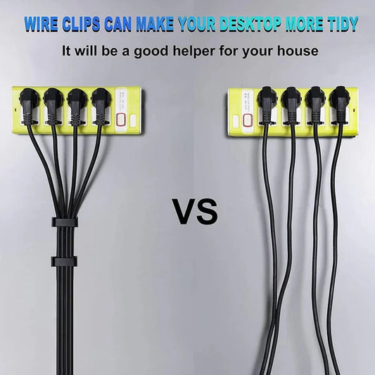 10Pcs Sticky Plastic Cables Organizer Clips