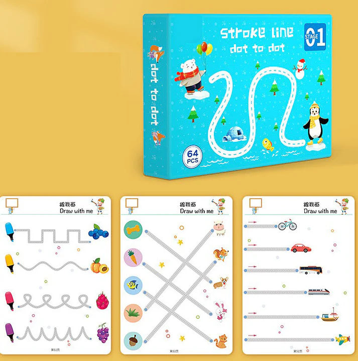 64 Page Children's Tracing Practice Book With Erasable Markers