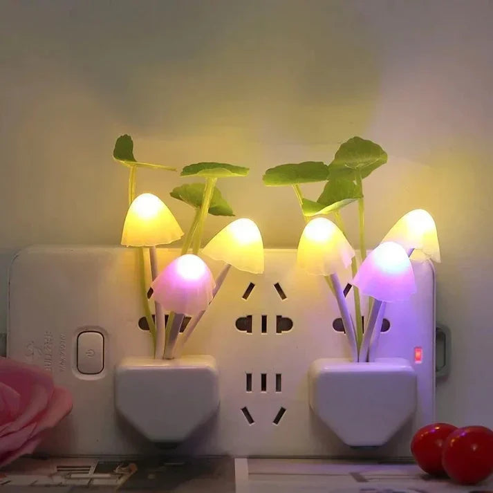 2 Pcs Mushroom Shaped LED Night Lights