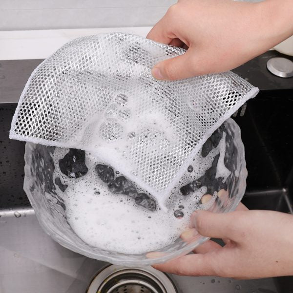 3-Piece Silver Wire Dish Scrub Cloths