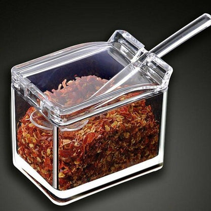 4-Compartment Clear Spice Storage Case