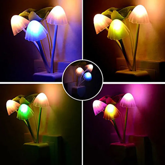 2 Pcs Mushroom Shaped LED Night Lights