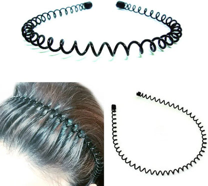 2-Piece Black Wavy Metal Hairbands